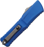 Microtech Automatic Combat Troodon Gen III OTF Knife Blue Aluminum Stonewash Top Serrated Blade 114212BL