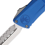 Microtech Automatic Combat Troodon Gen III OTF Knife Blue Aluminum Stonewash Top Serrated Blade 114212BL