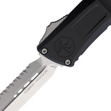 Microtech Automatic Combat Troodon Gen III OTF Knife Black Aluminum Stonewash Serrated Blade 114212