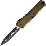 Microtech Automatic Combat Troodon Gen III OTF Knife OD Green Aluminum Two-Tone Dagger Blade 11421OD