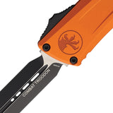 Microtech Automatic Combat Troodon Gen III OTF Knife Orange Aluminum Two-Tone Dagger Blade 11421OR