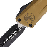 Microtech Automatic Combat Troodon Gen III OTF Knife Tan Aluminum Two-Tone Dagger Blade 11421TA