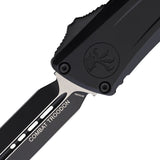 Microtech Automatic Combat Troodon Gen III OTF Knife Black Aluminum Two-Tone Dagger Blade 11421T