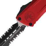 Microtech Automatic Combat Troodon Gen III OTF Knife Red Aluminum Two-Tone Serrated Blade 11422RD