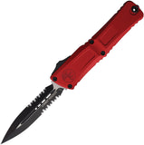 Microtech Automatic Combat Troodon Gen III OTF Knife Red Aluminum Two-Tone Serrated Blade 11422RD