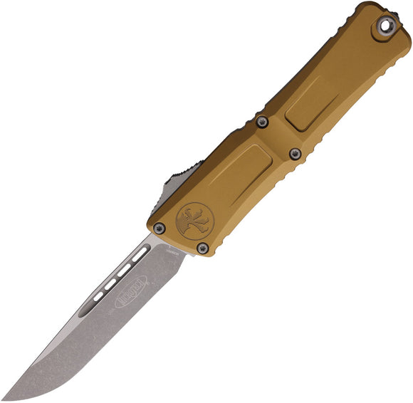 Microtech Automatic Combat Troodon Gen III OTF Knife Tan Aluminum Apocalyptic Drop Pt Blade 114310APTA