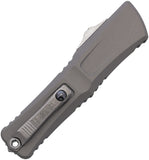 Microtech Automatic Combat Troodon Gen III OTF Knife Natural Clear Gray Aluminum Apocalyptic Serrated Blade 114311APNC