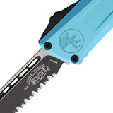 Microtech Automatic Combat Troodon Gen III OTF Knife Turquoise Aluminum Two-Tone Serrated Blade 11432TQ