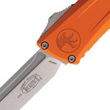 Microtech Automatic Combat Troodon Gen III OTF Knife Orange Aluminum Stonewash Tanto Blade 114410OR