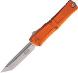 Microtech Automatic Combat Troodon Gen III OTF Knife Orange Aluminum Stonewash Tanto Blade 114410OR