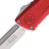 Microtech Automatic Combat Troodon Gen III OTF Knife Red Aluminum Stonewash Tanto Blade 114410RD