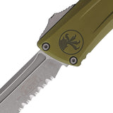 Microtech Automatic Combat Troodon Gen III OTF Knife OD Green Aluminum Apocalyptic Serrated Tanto Blade 114411APOD