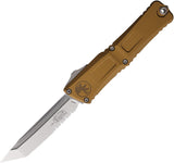 Microtech Automatic Combat Troodon Gen III OTF Knife Tan Aluminum Serrated Tanto Blade 114411TA