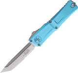 Microtech Automatic Combat Troodon Gen III OTF Knife Turquoise Aluminum Serrated Tanto Blade 114411TQ