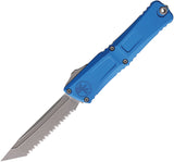 Microtech Automatic Combat Troodon Gen III OTF Knife Blue Aluminum Apocalyptic Serrated Tanto Blade 114412APBL