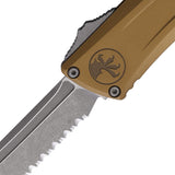 Microtech Automatic Combat Troodon Gen III OTF Knife Tan Aluminum Apocalyptic Tanto Blade 114412APTA