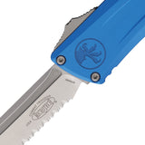Microtech Automatic Combat Troodon Gen III OTF Knife Blue Aluminum Serrated Tanto Blade 114412BL