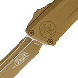 Microtech Automatic Combat Troodon Gen III OTF Knife Tan Cerakote Aluminum Tanto Blade 11441CRA