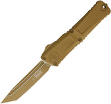 Microtech Automatic Combat Troodon Gen III OTF Knife Tan Cerakote Aluminum Tanto Blade 11441CRA