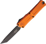 Microtech Automatic Combat Troodon Gen III OTF Knife Orange Aluminum Two-Tone Tanto Blade 11441OR