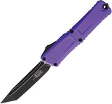 Microtech Automatic Combat Troodon Gen III OTF Knife Purple Aluminum Two-Tone Tanto Blade 11441PU