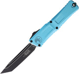 Microtech Automatic Combat Troodon Gen III OTF Knife Turquoise Aluminum Two-Tone Tanto Blade 11441TQ