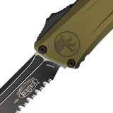 Microtech Automatic Combat Troodon Gen III OTF Knife OD Green Aluminum Serrated Tanto Blade 11442OD