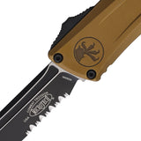 Microtech Automatic Combat Troodon Gen III OTF Knife Tan Aluminum Serrated Tanto Blade 11442TA