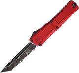 Microtech Automatic Combat Troodon Gen III OTF Knife Red Aluminum Serrated Tanto Blade 11443RD