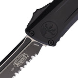 Microtech Automatic Combat Troodon Gen III OTF Knife Black Aluminum Serrated Tanto Blade 11443T