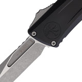 Microtech Automatic Combat Troodon Gen III OTF Knife Black Aluminum Apocalyptic Bowie Blade 114610AP
