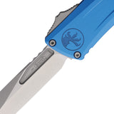 Microtech Automatic Combat Troodon Gen III OTF Knife Blue Aluminum Stonewash Blade 114610BL