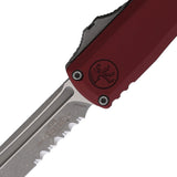 Microtech Automatic UTX-70 Gen IV OTF Knife Merlot Red Aluminum Apocalyptic Serrated Tanto Blade 1149411APMR