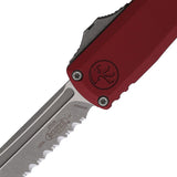 Microtech Automatic UTX-70 Gen IV OTF Knife Merlot Red Aluminum Apocalyptic Serrated Tanto Blade 1149412APMR