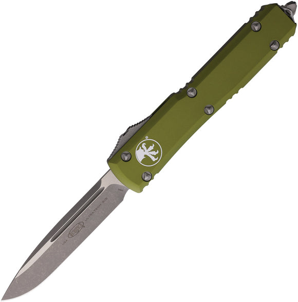 Microtech Automatic Ultratech OTF Knife OD Green Aluminum Apocalyptic Drop Pt Blade 12110APOD