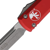 Microtech Automatic Ultratech OTF Knife Red Aluminum Apocalyptic Tanto Blade 12110APRD