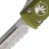 Microtech Automatic Ultratech OTF Knife OD Green Aluminum Partially Serrated Drop Pt Blade 12111OD