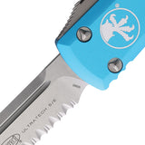 Microtech Automatic Ultratech OTF Knife Turquoise Aluminum Partially Serrated Drop Pt Blade 12111TQ