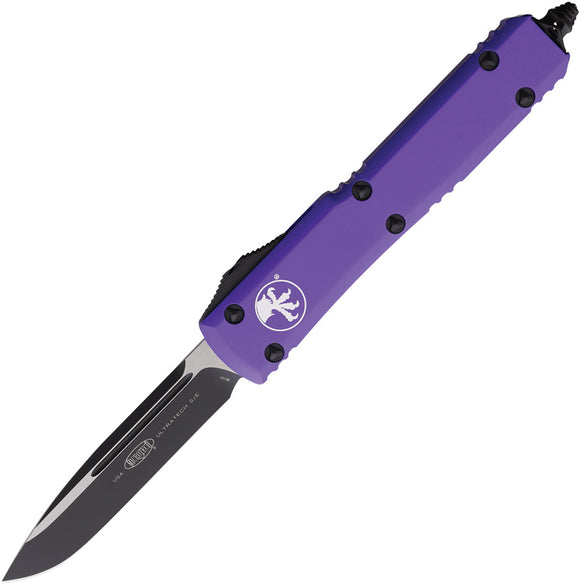 Microtech Automatic Ultratech OTF Knife Purple Aluminum Two-Tone Drop Pt Blade 1211PU