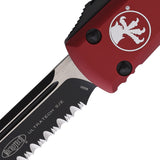 Microtech Automatic Ultratech OTF Knife Merlot Red Aluminum Partially Serrated Drop Pt Blade 1212MR