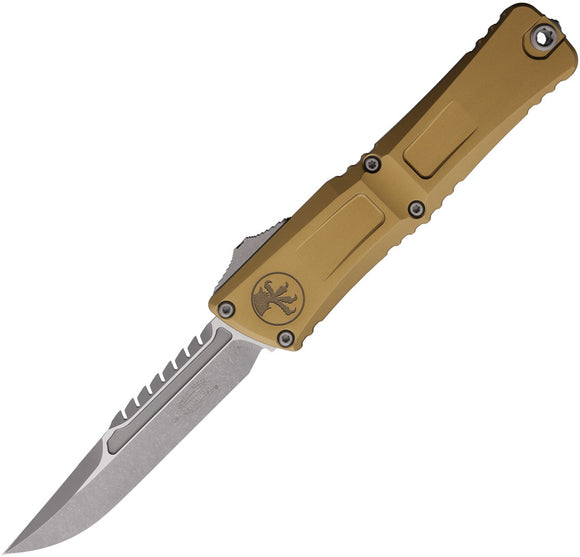 Microtech Automatic Combat Troodon Interceptor Gen III OTF Knife Tan Aluminum Apocalyptic Blade 121710APTAS