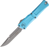 Microtech Automatic Combat Troodon Interceptor Gen III OTF Knife Turquoise Aluminum Apocalyptic Blade 121710APTQS