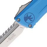 Microtech Automatic Combat Troodon Interceptor Gen III OTF Knife Blue Aluminum Stonewash Blade 121710BLS
