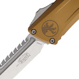 Microtech Automatic Combat Troodon Interceptor Gen III OTF Knife Tan Aluminum Stonewash Blade 121710TAS