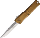 Microtech Automatic Combat Troodon Interceptor Gen III OTF Knife Tan Aluminum Stonewash Blade 121710TAS
