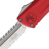 Microtech Automatic Combat Troodon Interceptor Gen III OTF Knife Red Aluminum Serrated Blade 121711RDS