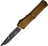 Microtech Automatic Combat Troodon Interceptor Gen III OTF Knife Tan Aluminum Two-Tone Blade 12171TAS