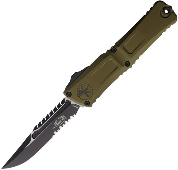 Microtech Automatic Combat Troodon Interceptor Gen III OTF Knife OD Green Aluminum Serrated Blade 12172ODS