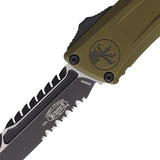 Microtech Automatic Combat Troodon Interceptor Gen III OTF Knife OD Green Aluminum Serrated Blade 12172ODS