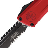Microtech Automatic Combat Troodon Interceptor Gen III OTF Knife Red Aluminum Serrated Blade 12172RDS
